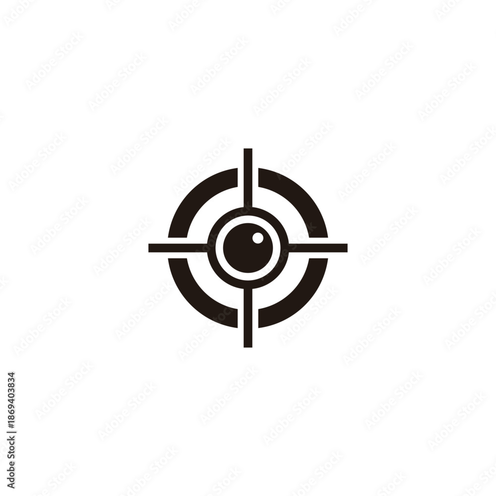 Obraz premium Target, eye, circle geometric simple symbol logo vector