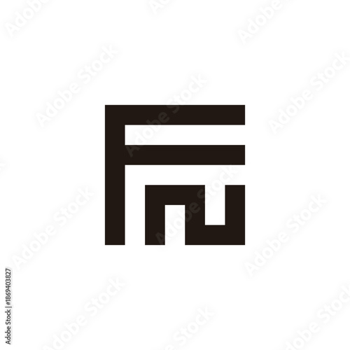 Letter FN square, unique geometric simple symbol logo vector