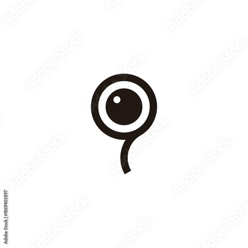 Balloon, eye geometric simple symbol logo vector