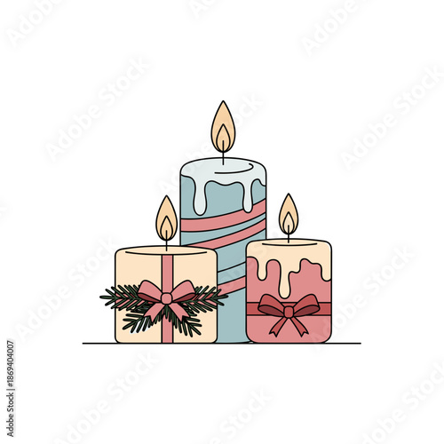 Holiday decorative candles for festive ambiance and celebrations on transparent background