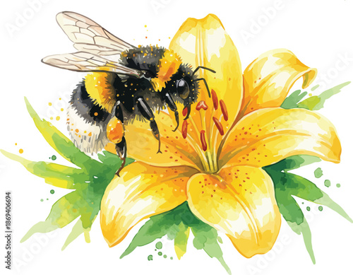 bee on yellow flower