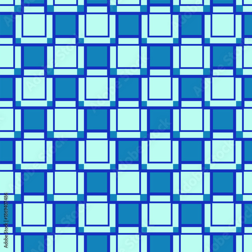 Square in blue tones seamless pattern