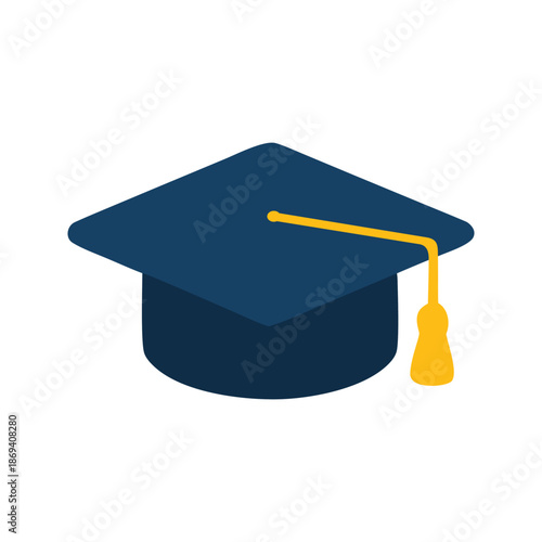 Mortar board representing graduation, academic success. Ideal for educational materials, graduation announcements, web banners, and social media posts