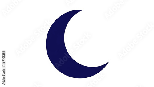 Free Download Dark Blue Crescent Moon Isolated on White Background - GFXLoad