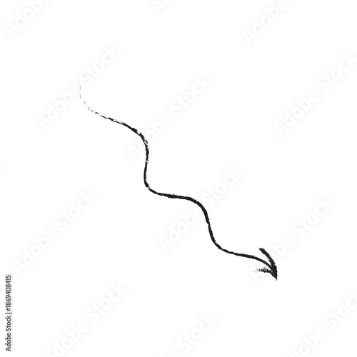 Black Wavy Down Arrow