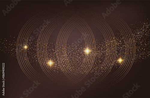 Premium background design with mocha mousse line pattern (texture) in luxury pastel colour. Abstract horizontal vector template for business banner.dark brown background with golden brown circles. 