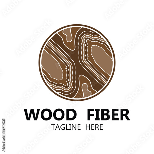 wooden logo. wooden fiber vector icon design.