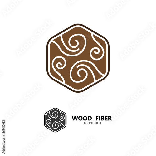 wooden logo. wooden fiber vector icon design.