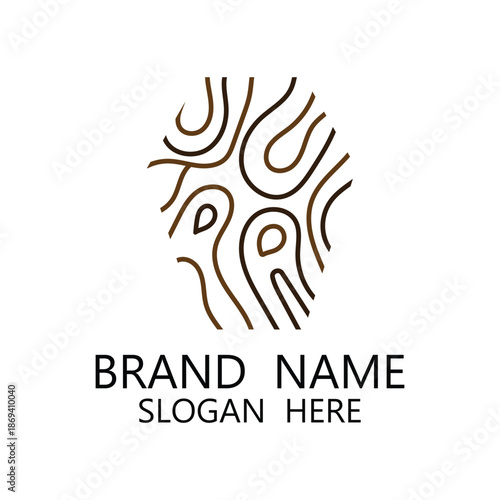 wooden logo. wooden fiber vector icon design.