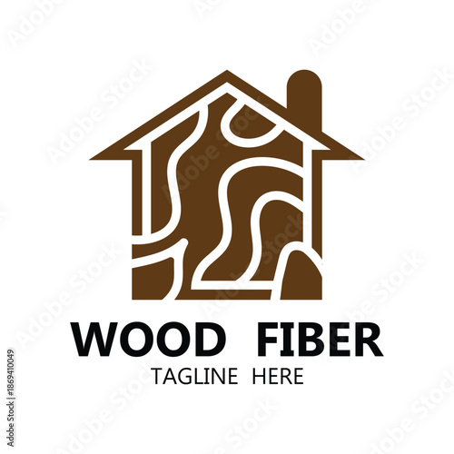 wooden logo. wooden fiber vector icon design.