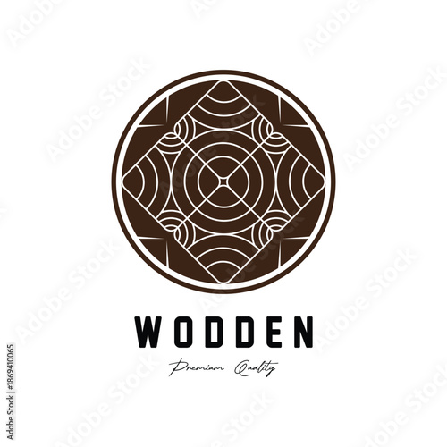 wooden logo. wooden fiber vector icon design.