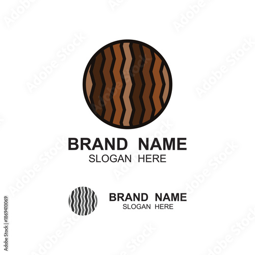 wooden logo. wooden fiber vector icon design.