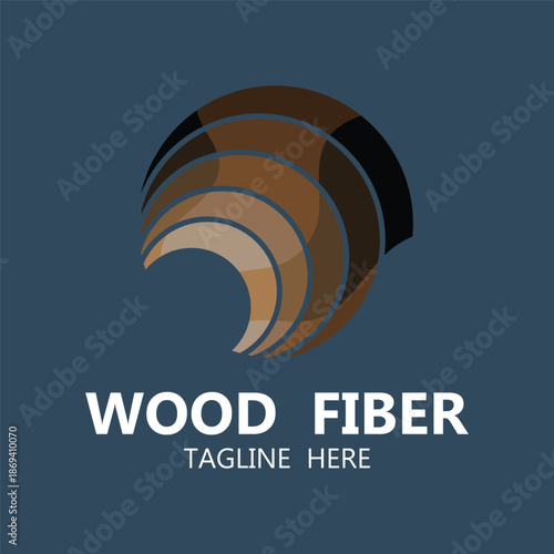 wooden logo. wooden fiber vector icon design.
