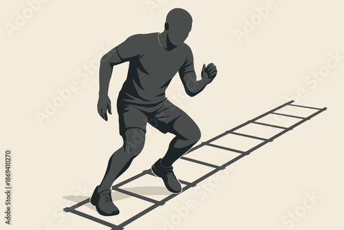 Agility Ladder Drill Speed and Coordination Training Illustration.