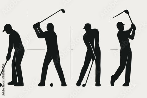Golf Swing Sequence Silhouette A Study in Motion and Technique.