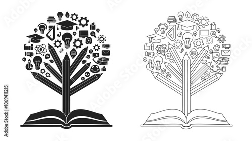 Knowledge grows from learning a tree of education and ideas