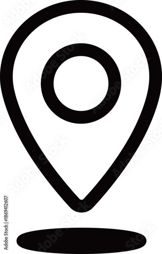 線画　位置情報マーク　ベクターイラスト素材