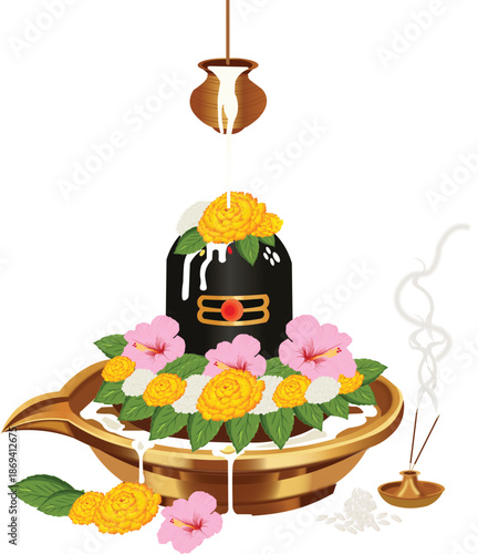 Lord Shiva Lingam Mahashivratri Puja Scene
