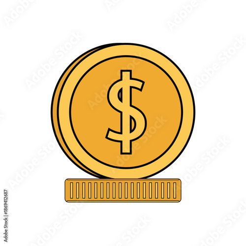 Gold Dollar Coin Icon
