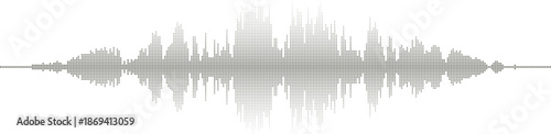 Sound waveform pattern composed of small squares Vector