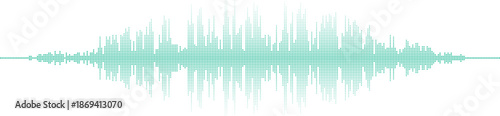 Sound waveform graph on white background Vector