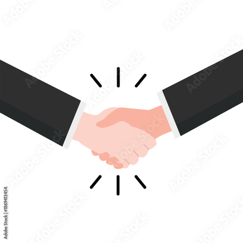 Professional Business Handshake Illustration Symbolizing Successful Partnership Deal and Teamwork Agreement Isolated on White Background