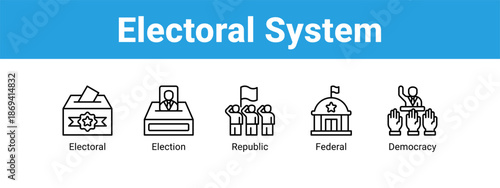 Electoral System web banner icon vector illustration concept ,  with icon of Electoral, Election, Republic.