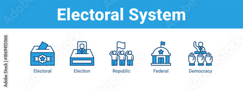 Electoral System web banner icon vector illustration concept ,  with icon of Electoral, Election, Republic.
