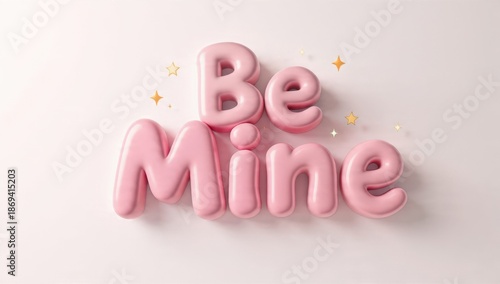 Pink Balloon Be Mine Valentine's Day Message