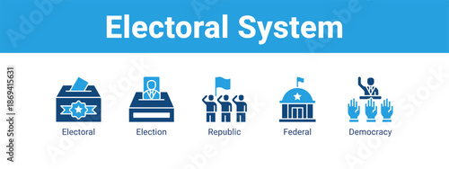 Electoral System web banner icon vector illustration concept ,  with icon of Electoral, Election, Republic.