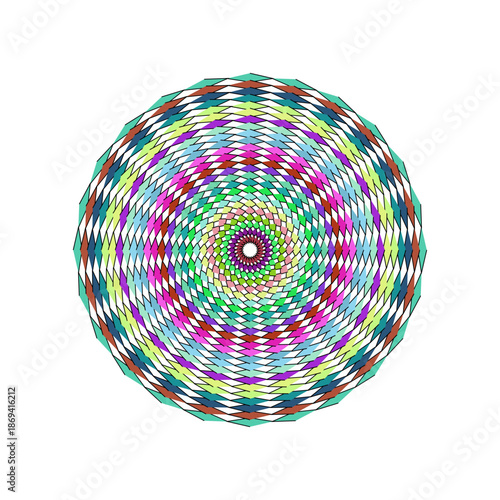 Vibrant multicolored circular pattern with concentric rings