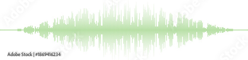 Digital green sound waveform on white background Vector