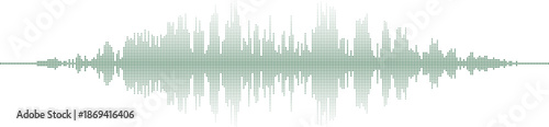 Green sound waveform illustration on white background Vector
