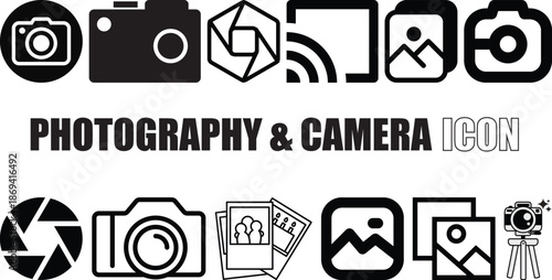 Photography & Camera Icons– DSLR, Lens, Snapshot, Gallery 