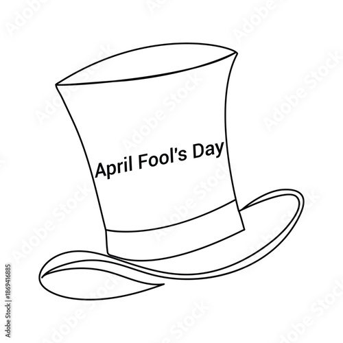 April Fools Day or April Fools Day continuous one line drawing and minimalist style isolate outline illustration