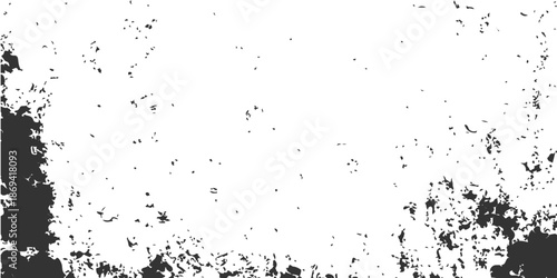 Abstract grunge background featuring a black ink splat pattern with liquid paint splashes and vector stain textures for a dirty artistic wallpaper design element