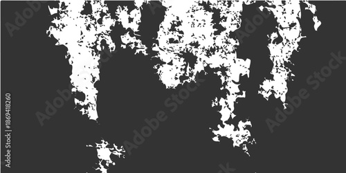 Abstract vector illustration of a world map silhouette with a grunge ink spray texture and black paint splash frame design on a decorative earth continent pattern wallpaper