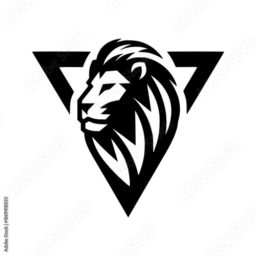 Lion Logo Black and White Vector