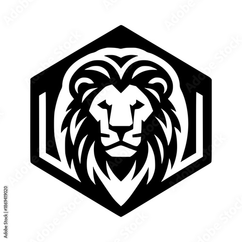 Lion Logo Black and White Vector