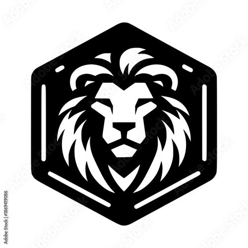 Lion Logo Black and White Vector