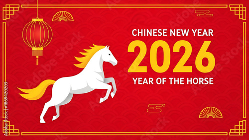 Celebrate the Lunar New Year 2026 The Majestic Year of the Horse with Traditional Decorations and Festive Greetings