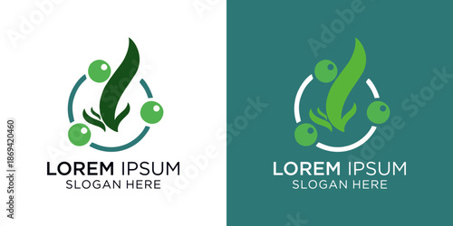 eco friendly logo templates featuring a sleek leaf design and placeholder text, perfect for businesses seeking a professional identity.