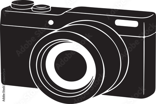 Black and white of a compact digital with detail digital camera compact camera