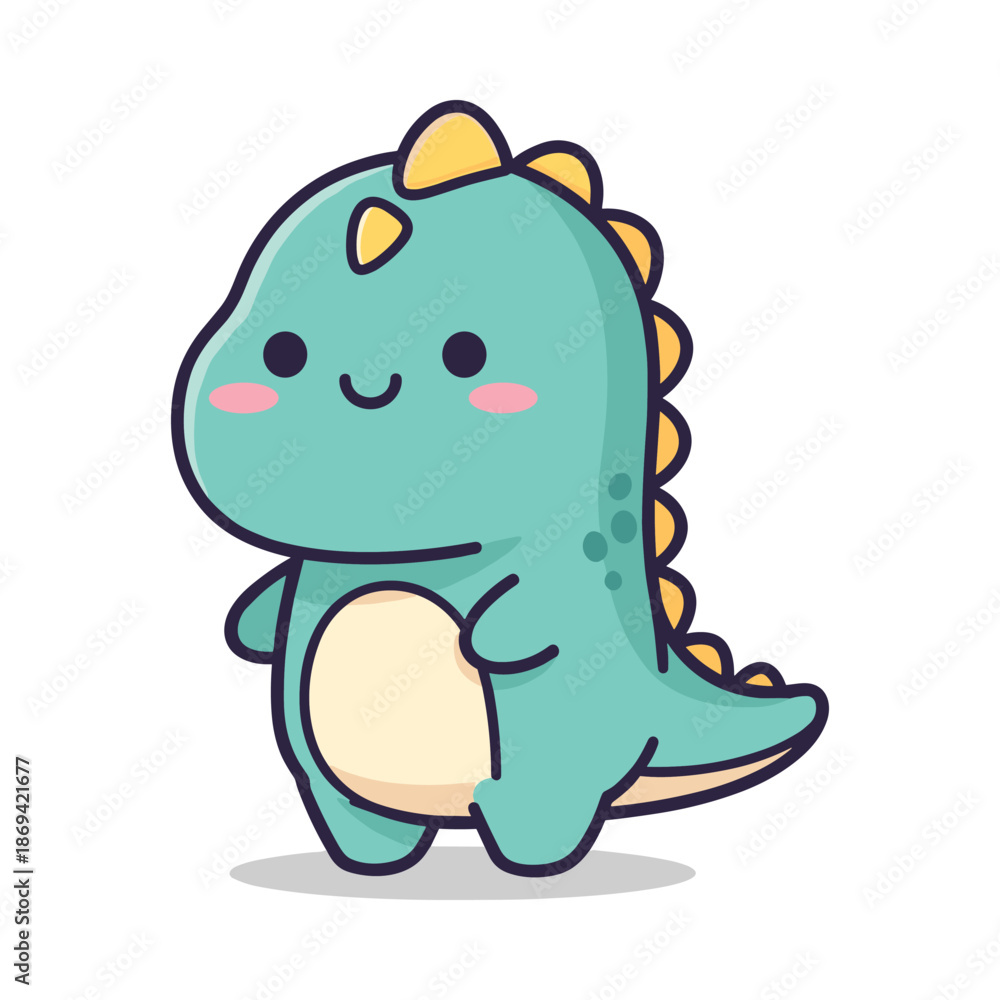 Fototapeta premium Cute Cartoon Dinosaur Illustration for Kids