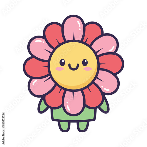 Cute Cartoon Flower Character Illustration
