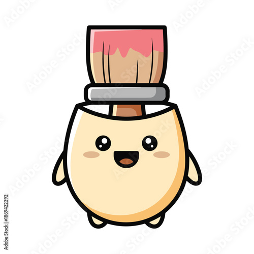 Cute Paint Brush Mascot Character Design