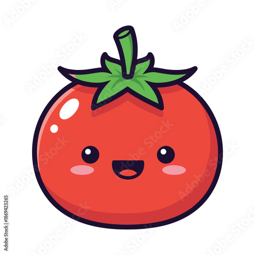 Cute Cartoon Tomato Vector Illustration