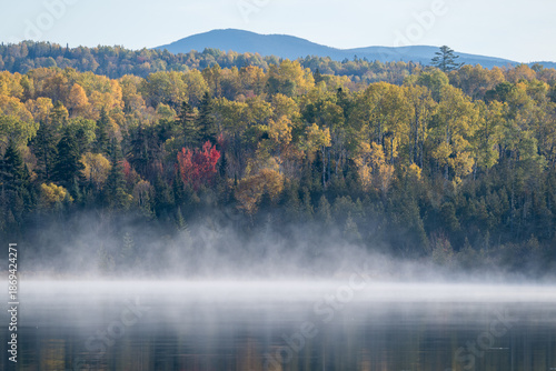 Early morning mist over Haley Pond, Rangeley, Maine