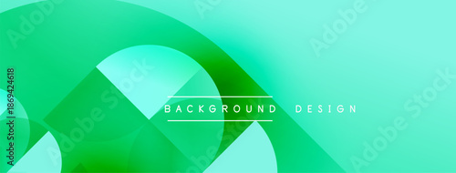 Abstract green background. Fluid shapes overlap, creating dynamic visual effect. Modern design element for digital projects.