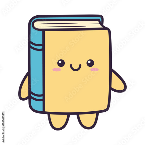 Adorable Cartoon Book Character Illustration